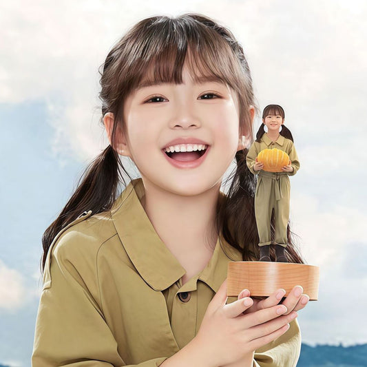 Close-up detail of a premium personalized 3D selfie figurine