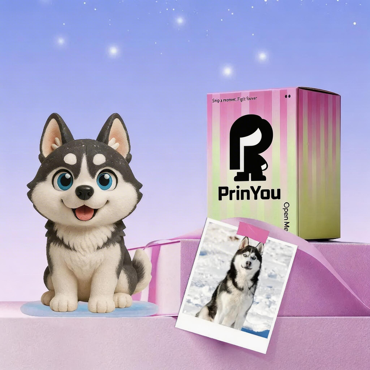 Custom 3D Pet Figurine from Photo front view – AI-generated concept rendering