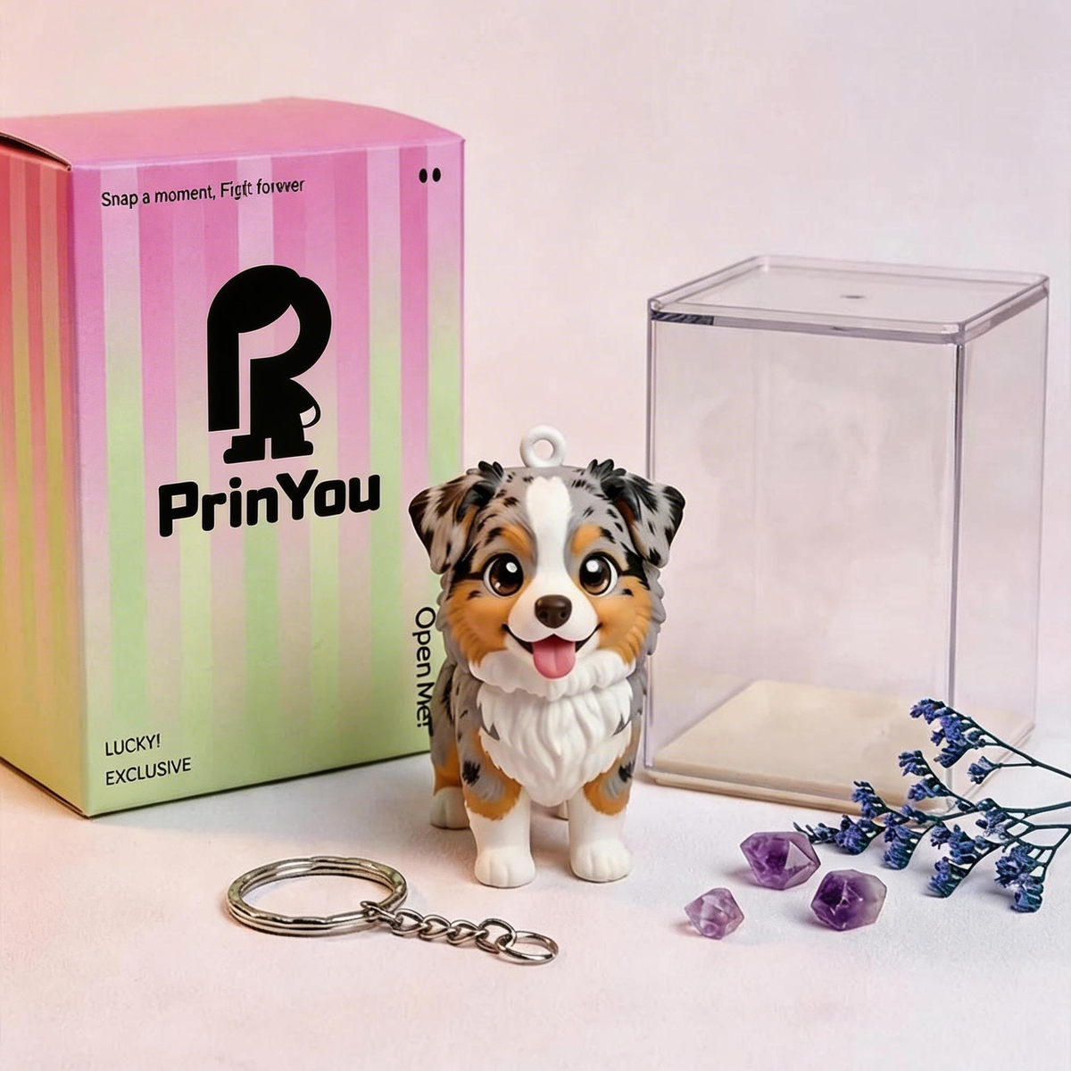 Custom 3D Pet Figure Keychain from Photo display – AI-generated concept rendering