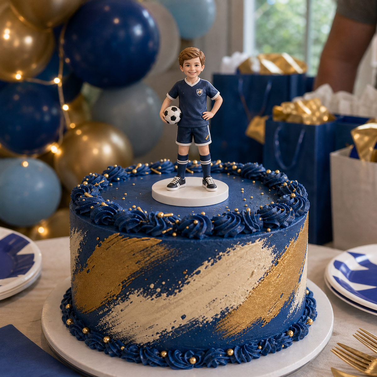 Birthday photo figurine on shelf display view – AI-generated concept rendering