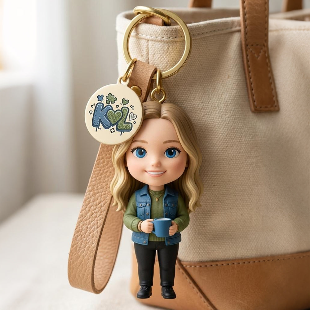 Custom 3D Figure Keychain from Photo personalized gift example