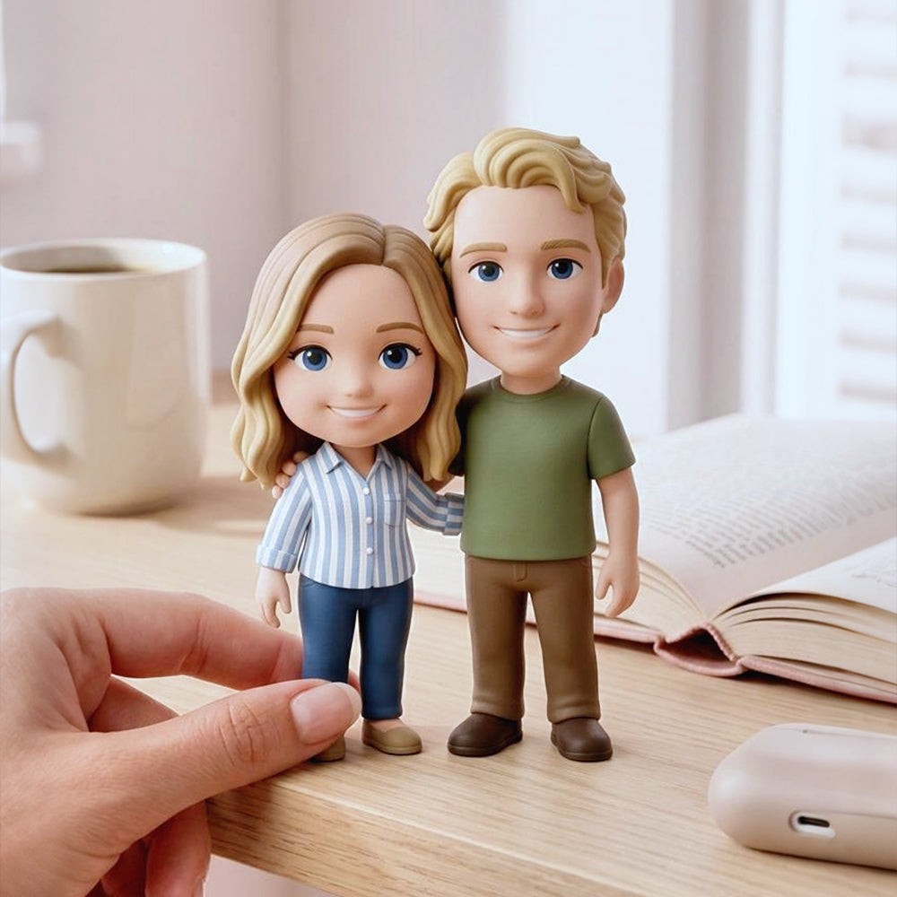 Engagement custom couple figure gift – AI-generated concept rendering