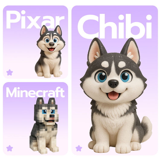 Custom 3D Pet Figurine from Photo packaging detail