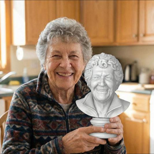 Personalized memorial half body statue