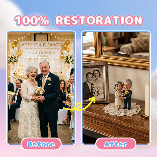 Custom 3D Couple Figurine from Photo close-up detail