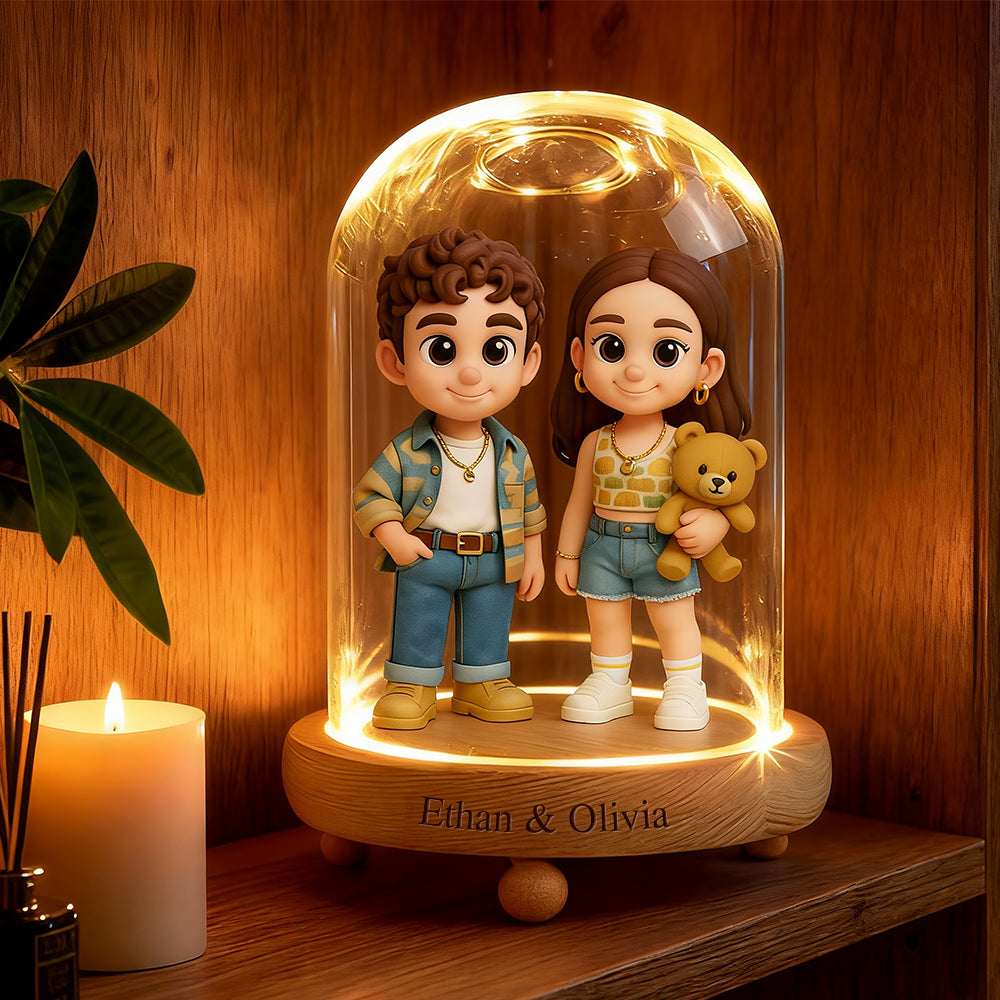 Glass Dome Night Lamp Figurines: A Unique Personalized Decor Gift | PrinYou