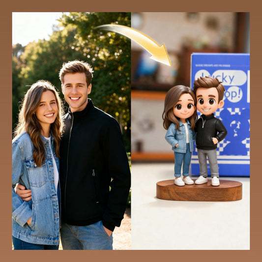 Custom 3D Couple Figurine from Photo milestone gift example