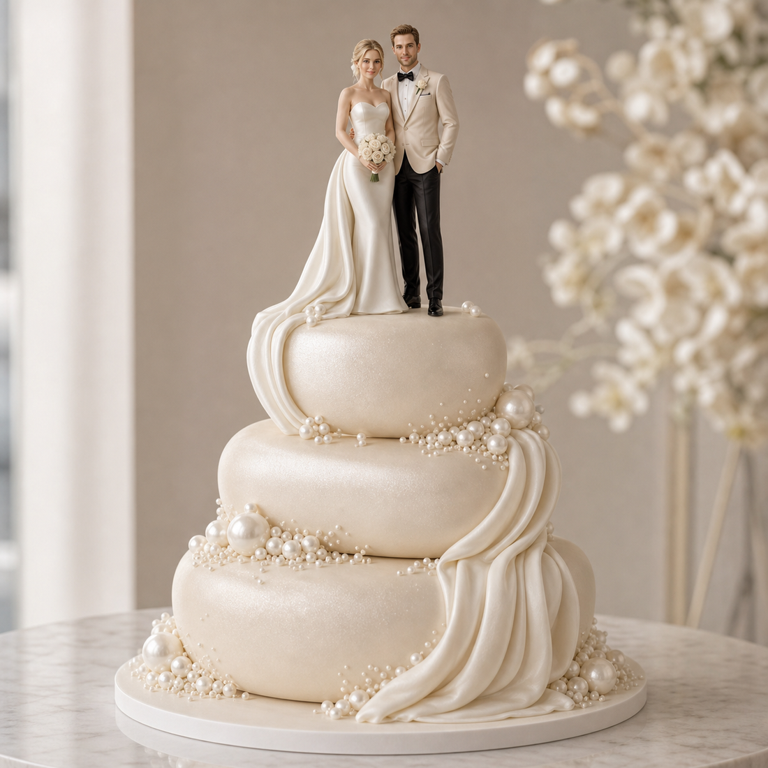Custom Couple Figurine Ideas for Anniversaries and Weddings wedding cake topper image