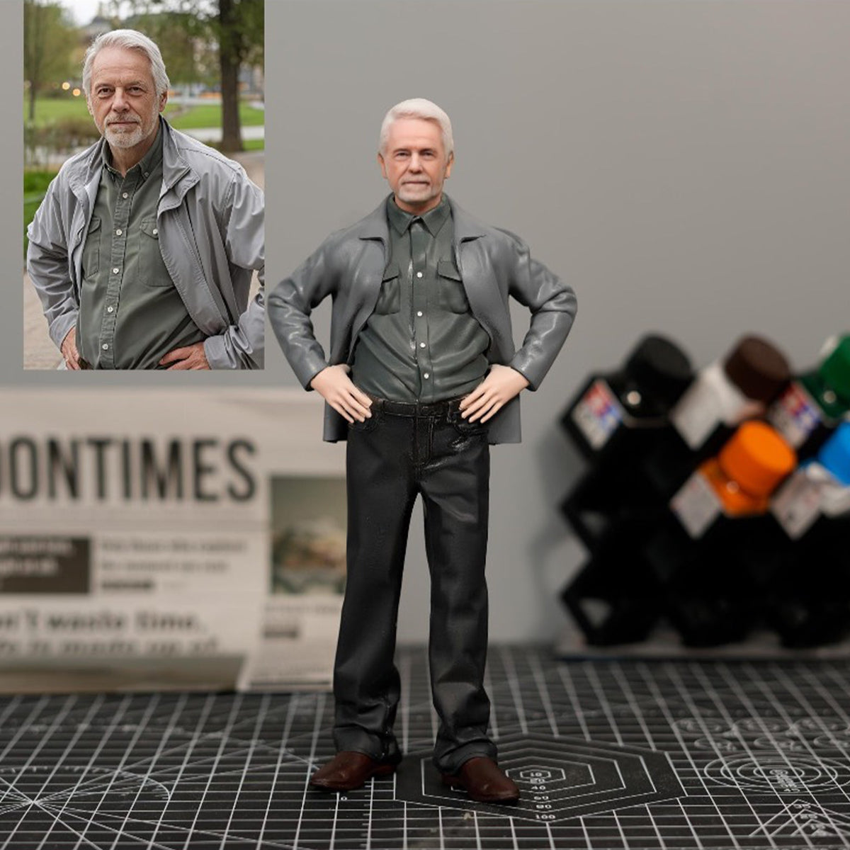 Custom 3D Selfie Figurine from Photo finished keepsake angle