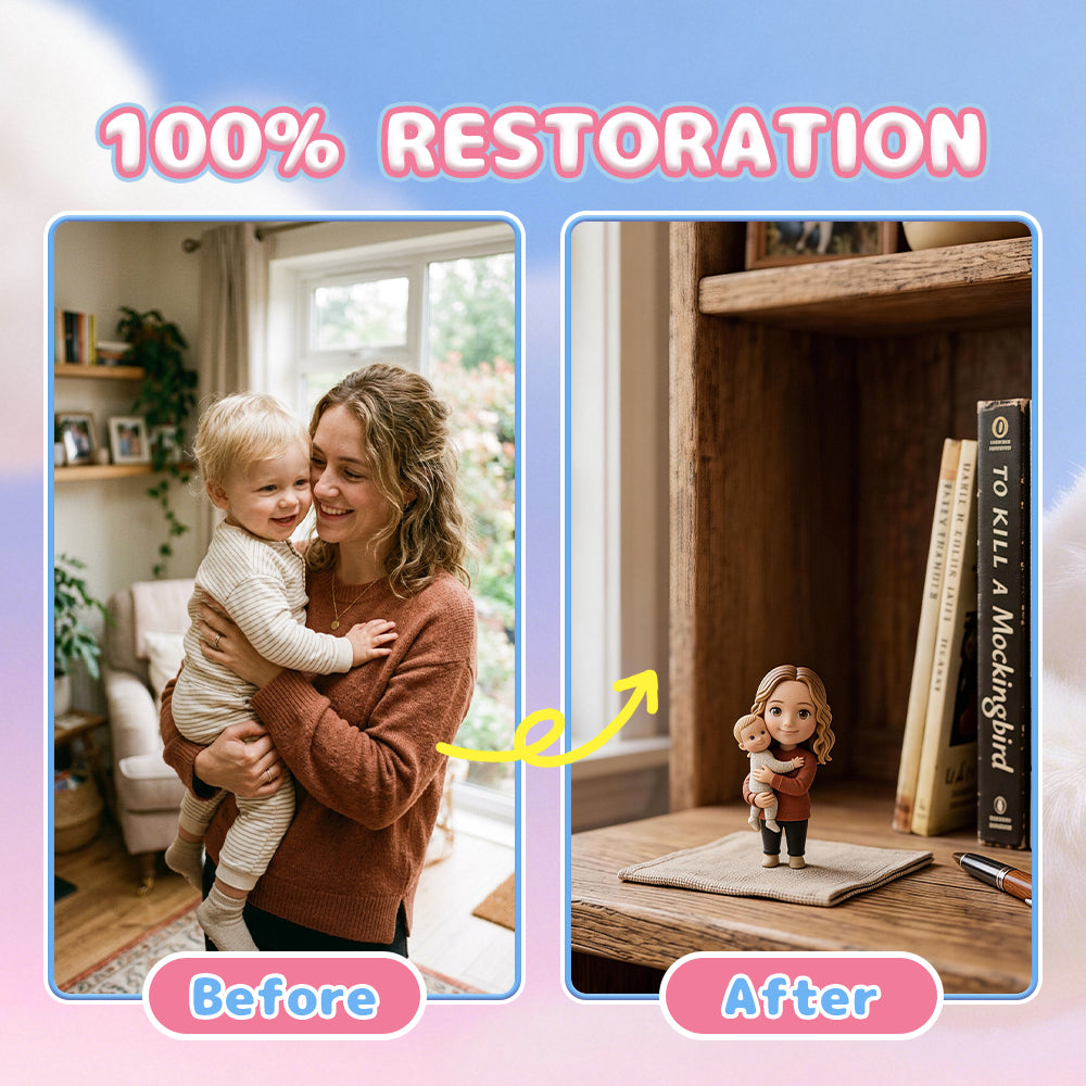 Custom Mother's Day 3D figurine gift box from photo