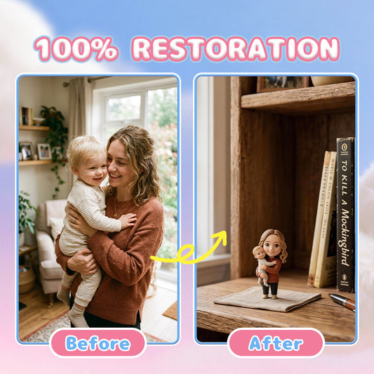 Custom Mother's Day 3D figurine gift box from photo