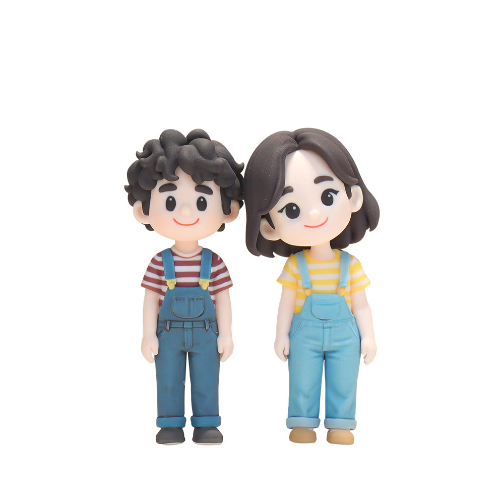 Custom 3D Figurine with Engraved Wood Base alternate pose view – AI-generated concept rendering