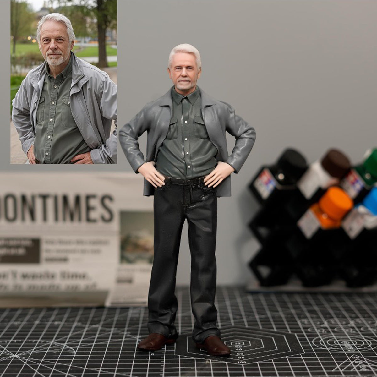 Custom 3D Selfie Figurine from Photo finished keepsake angle