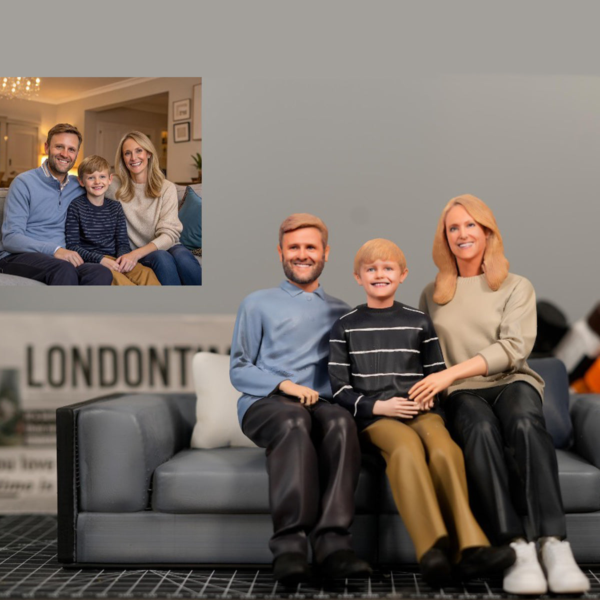 Custom 3D Selfie Figurine from Photo shelf display view