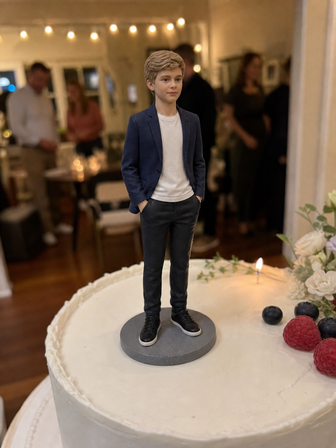Personalized child figurine with celebration styling – AI-generated concept rendering