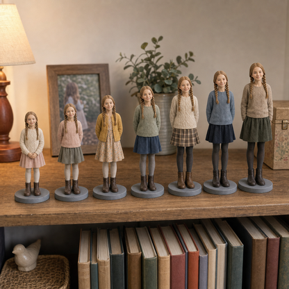 Child growth keepsake figurine finished angle – AI-generated concept rendering