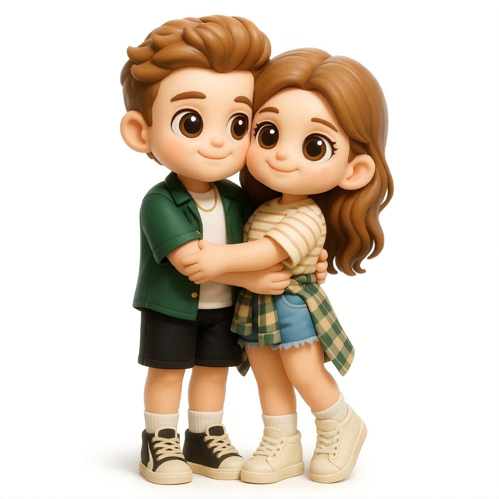 Custom 3D Figurine with Engraved Wood Base size and display view – AI-generated concept rendering