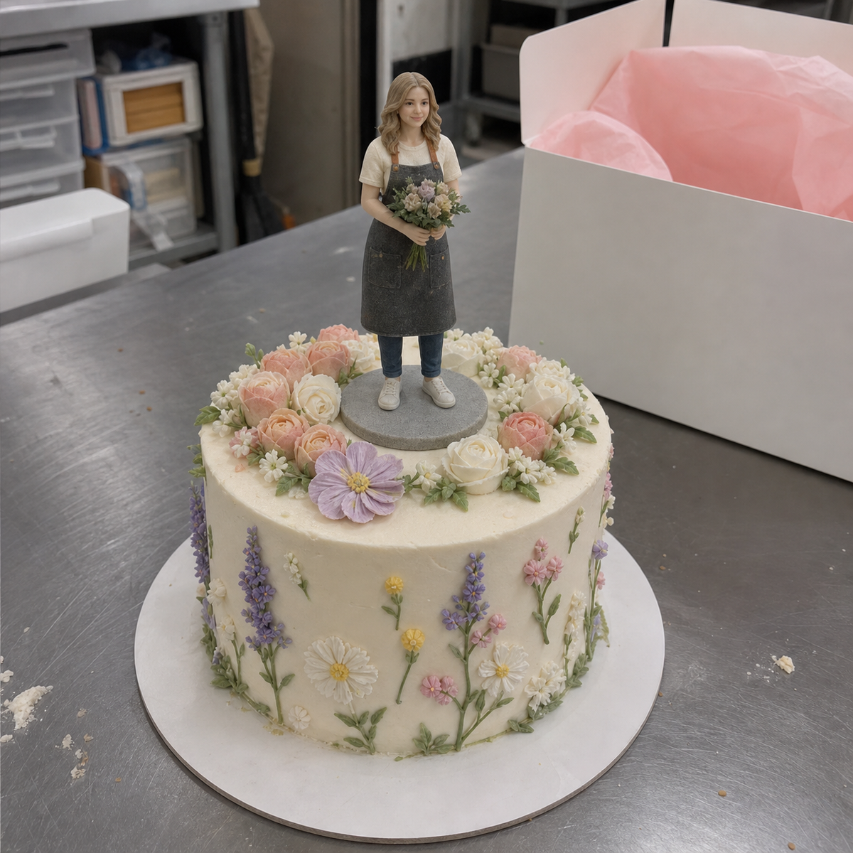 Personalized birthday keepsake figurine gift presentation – AI-generated concept rendering