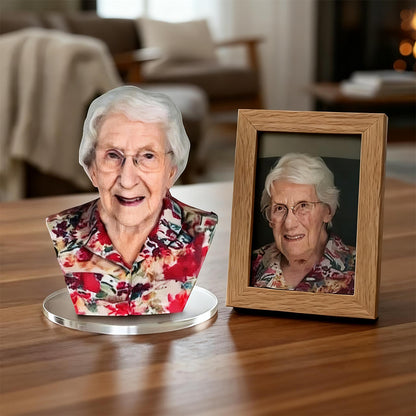 Custom portrait bust figurine made from a real photo