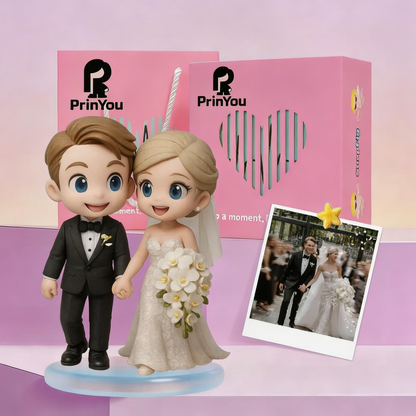 Custom 3D Couple Figurine from Photo front view – AI-generated concept rendering