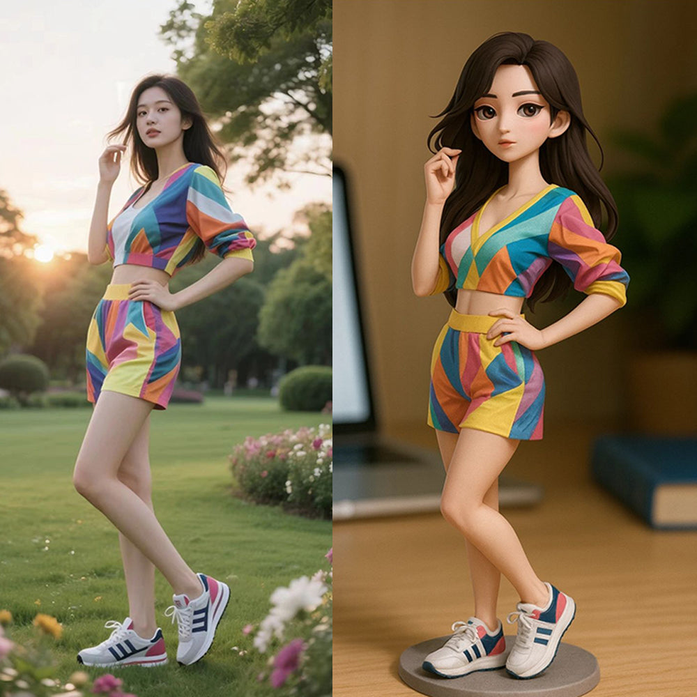 Small custom 3D figurine from photo – AI-generated concept rendering