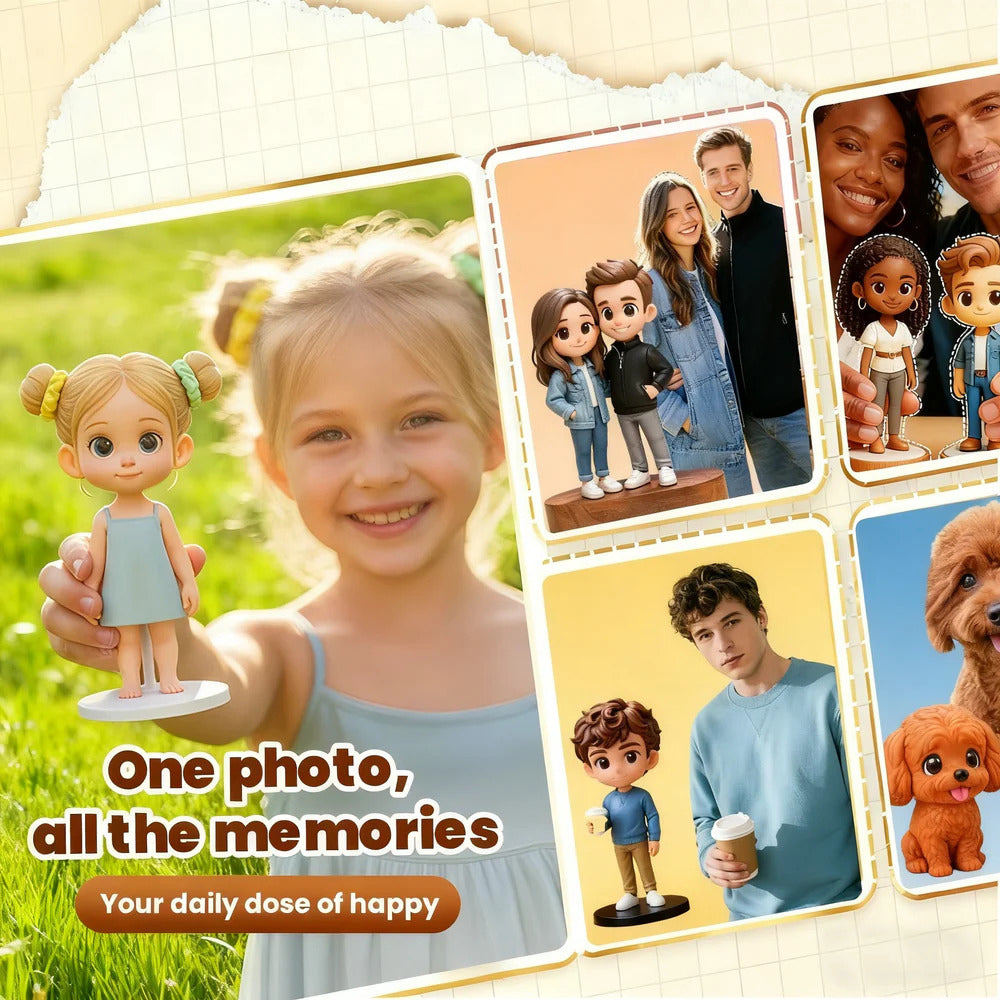 Small custom 3D figurine from photo customer example three