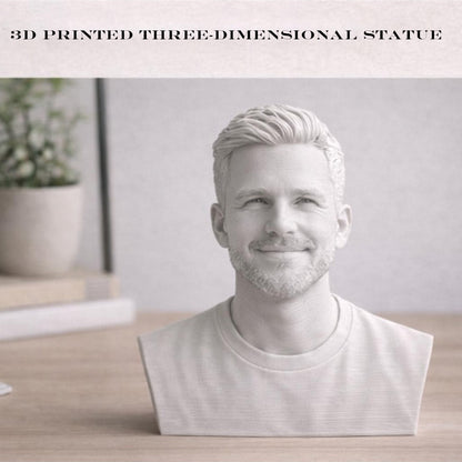 Half body photo sculpture close-up of face detail – AI-generated concept rendering