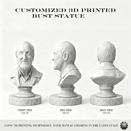 Custom half body figurine with refined portrait finish – AI-generated concept rendering