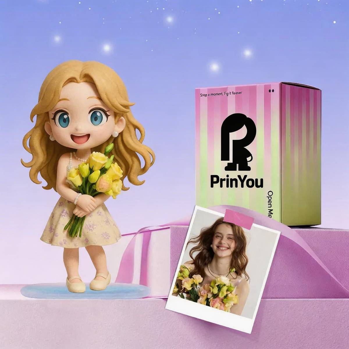Custom Cartoon Style Doll from Photo front view – AI-generated concept rendering
