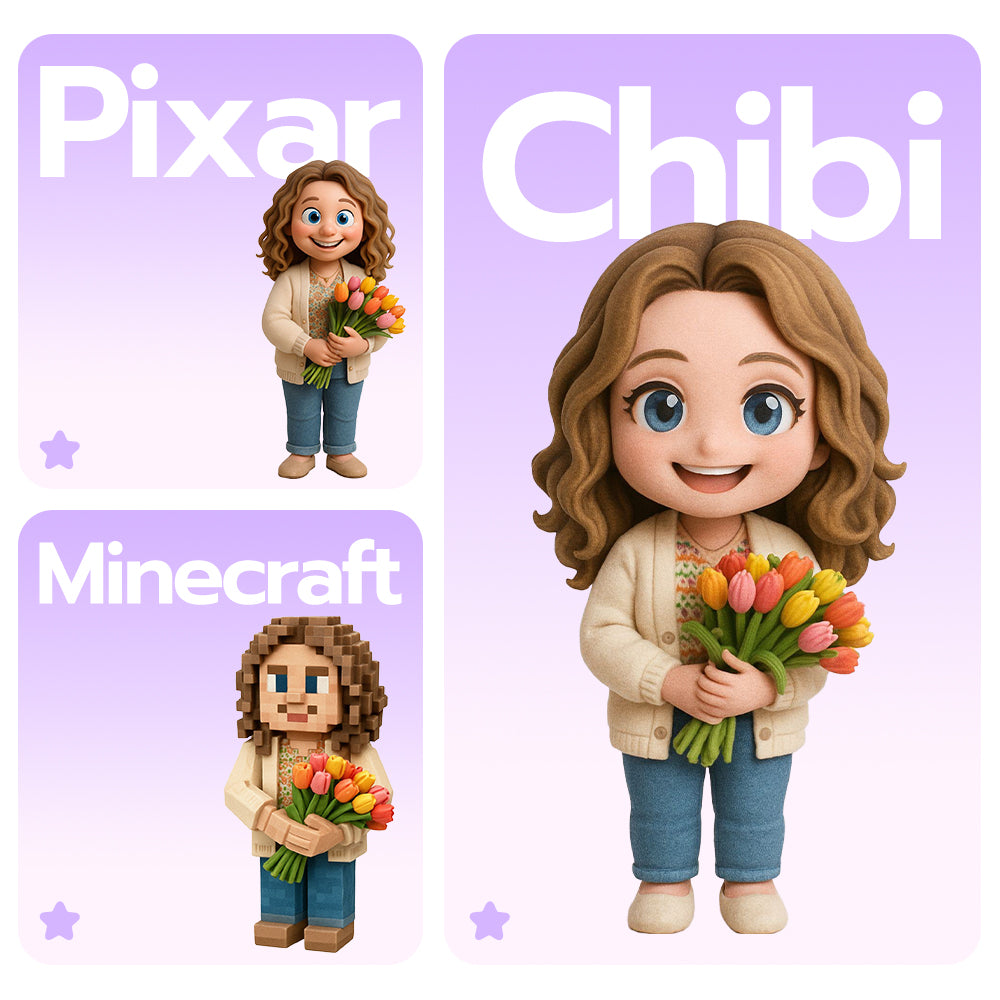 Grandma personalized photo figurine gift – AI-generated concept rendering