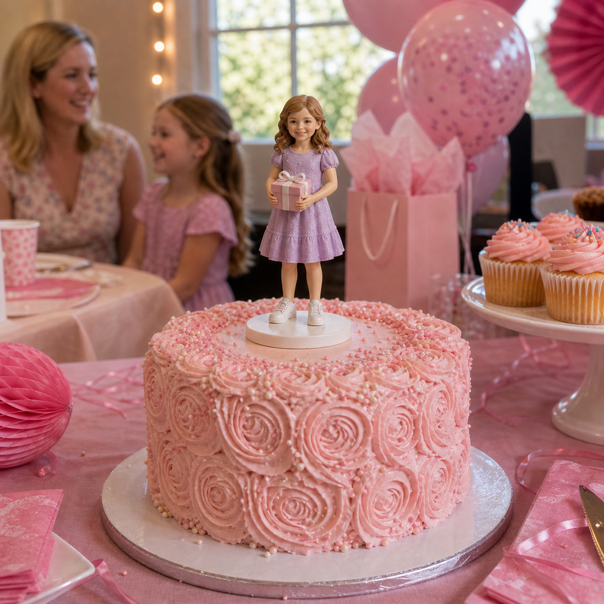 Personalized birthday cake figure as a custom gift example – AI-generated concept rendering