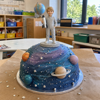 Birthday topper figurine with hand-painted finish close-up – AI-generated concept rendering