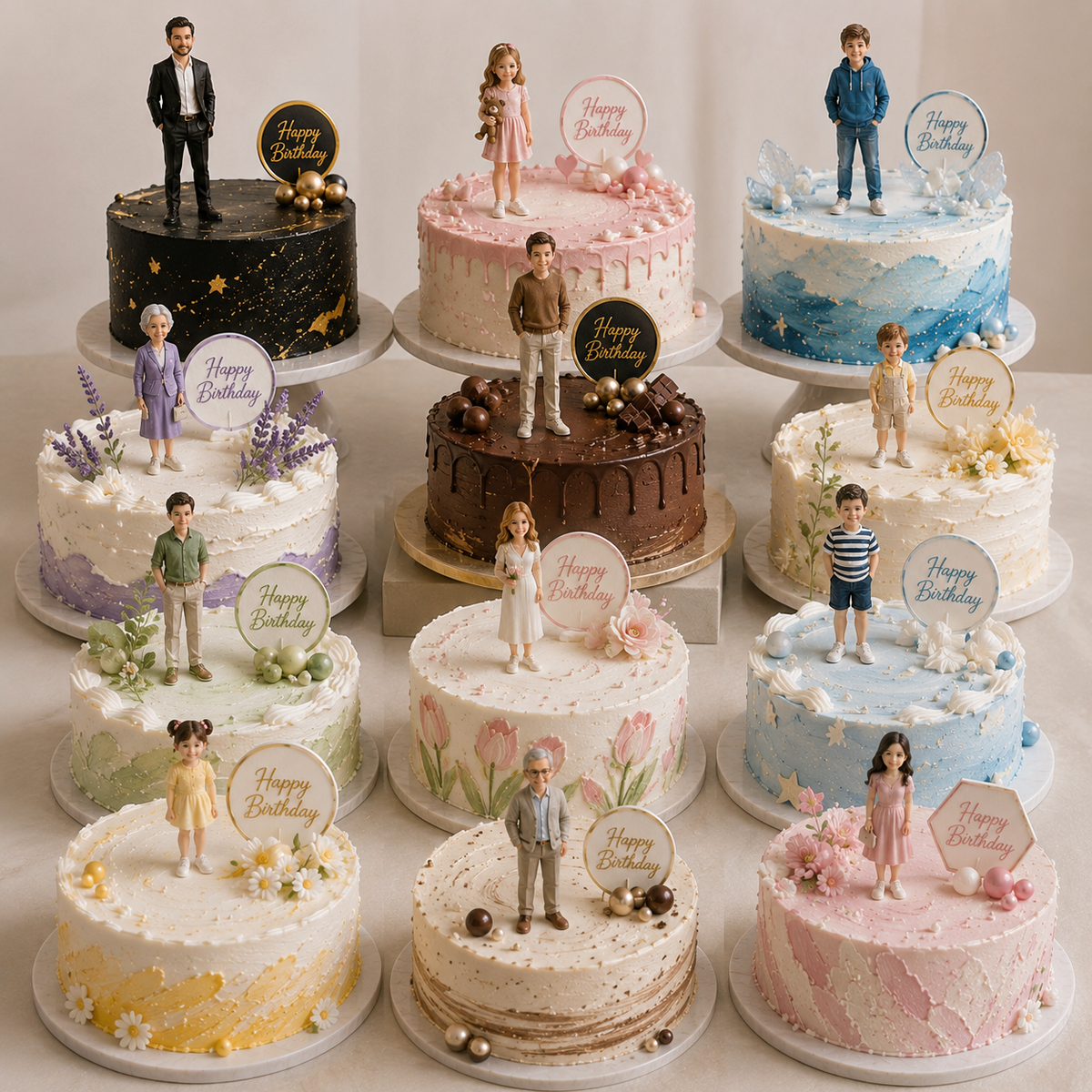 Personalized wedding cake topper figurine gift presentation view