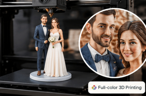 PrinYou full-color 3D printing of a custom wedding couple figurine