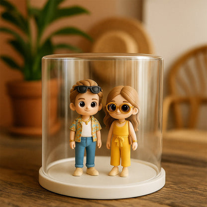 Custom 3D Action Figure with Display Case personalized gift example – AI-generated concept rendering