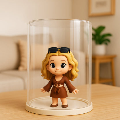 Custom 3D Action Figure with Display Case gift presentation – AI-generated concept rendering