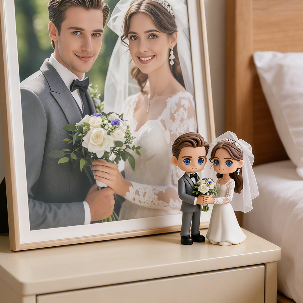 Custom 3D Couple Figurine from Photo finished keepsake angle