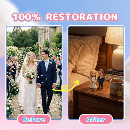Custom 3D Couple Figurine from Photo hand-finished detail