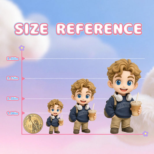 Custom figurine size reference for gift box order