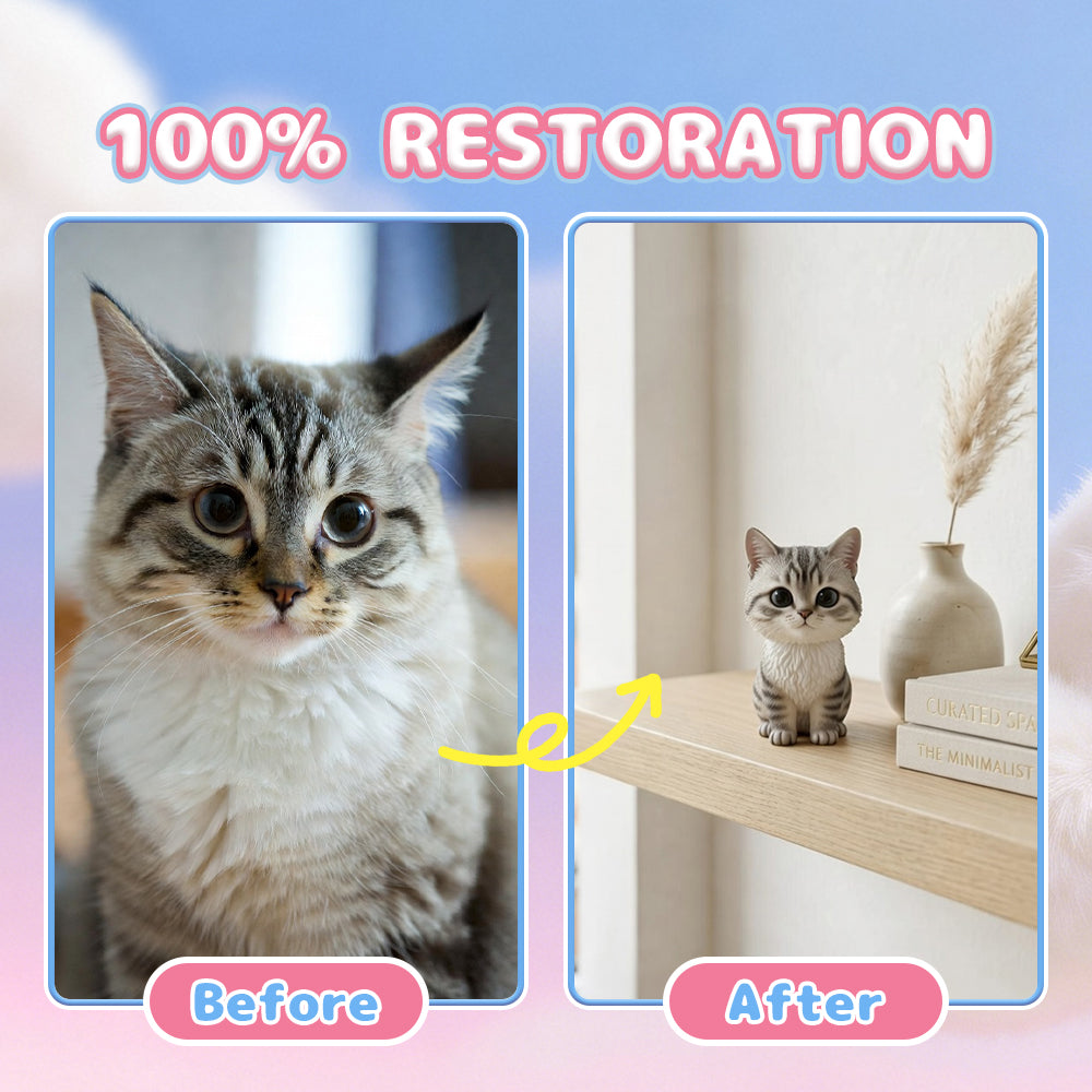 Custom 3D Pet Figurine from Photo finished keepsake angle