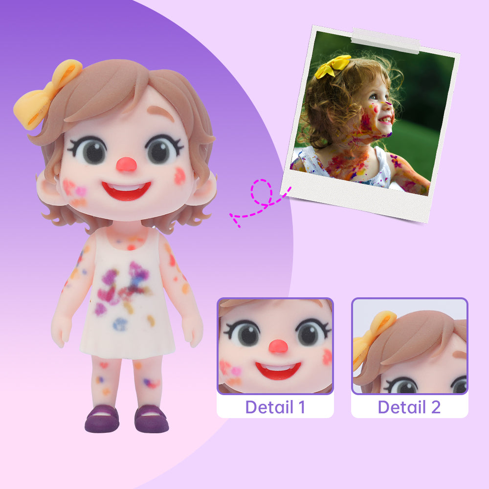 Custom photo figurine close-up with sculpted detail