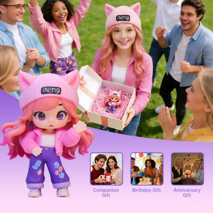 Personalized 3D figure shown as a shelf display example
