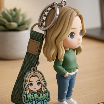 Custom 3D Figure Keychain from Photo size and display view