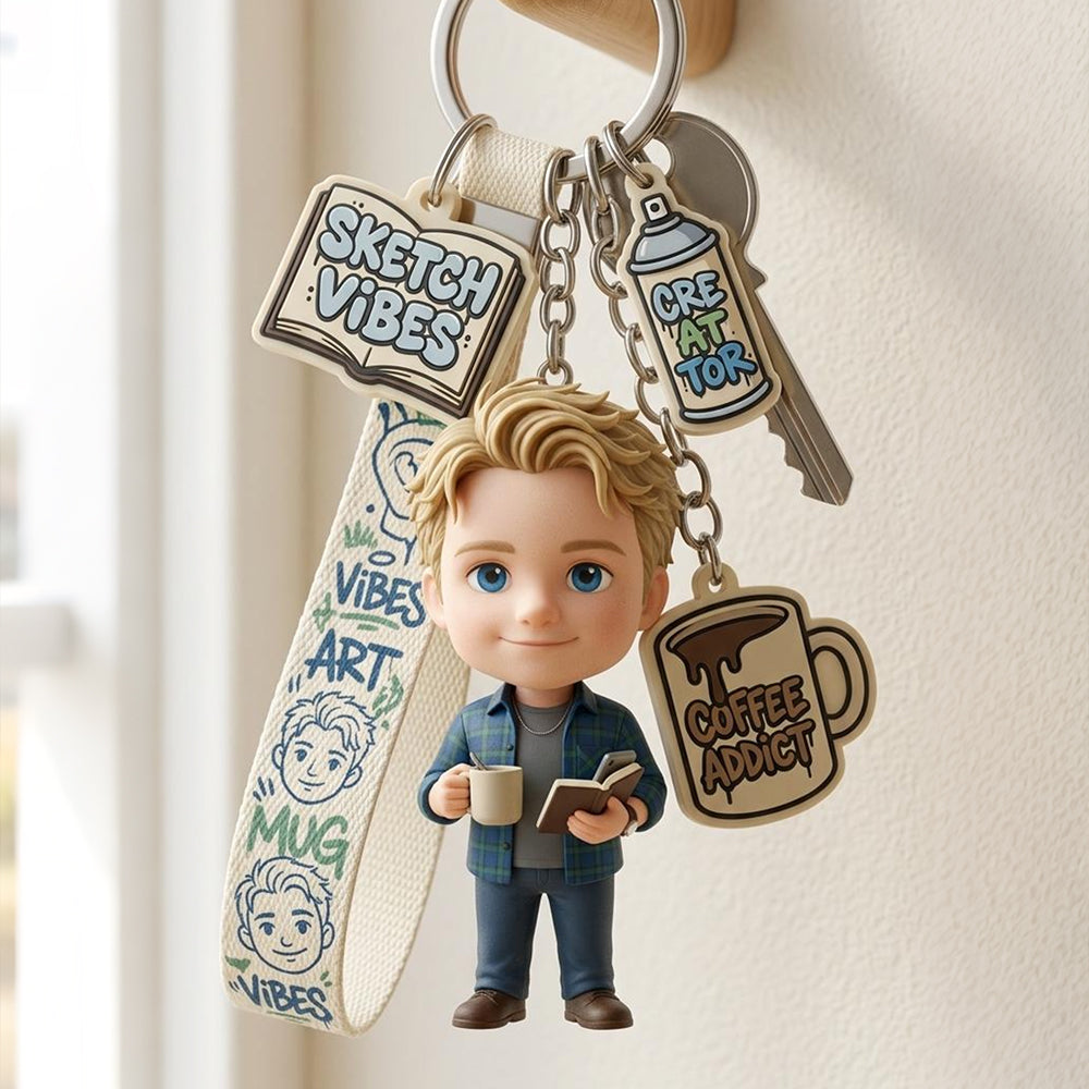 Custom 3D Figure Keychain from Photo gift presentation