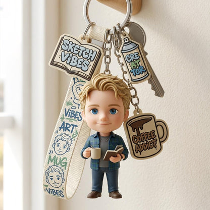 Custom 3D Figure Keychain from Photo gift presentation
