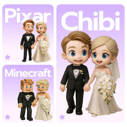 Valentine custom couple photo figure – AI-generated concept rendering