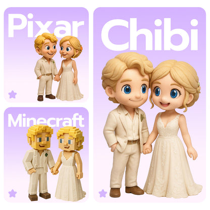 Couple mini statue side view – AI-generated concept rendering