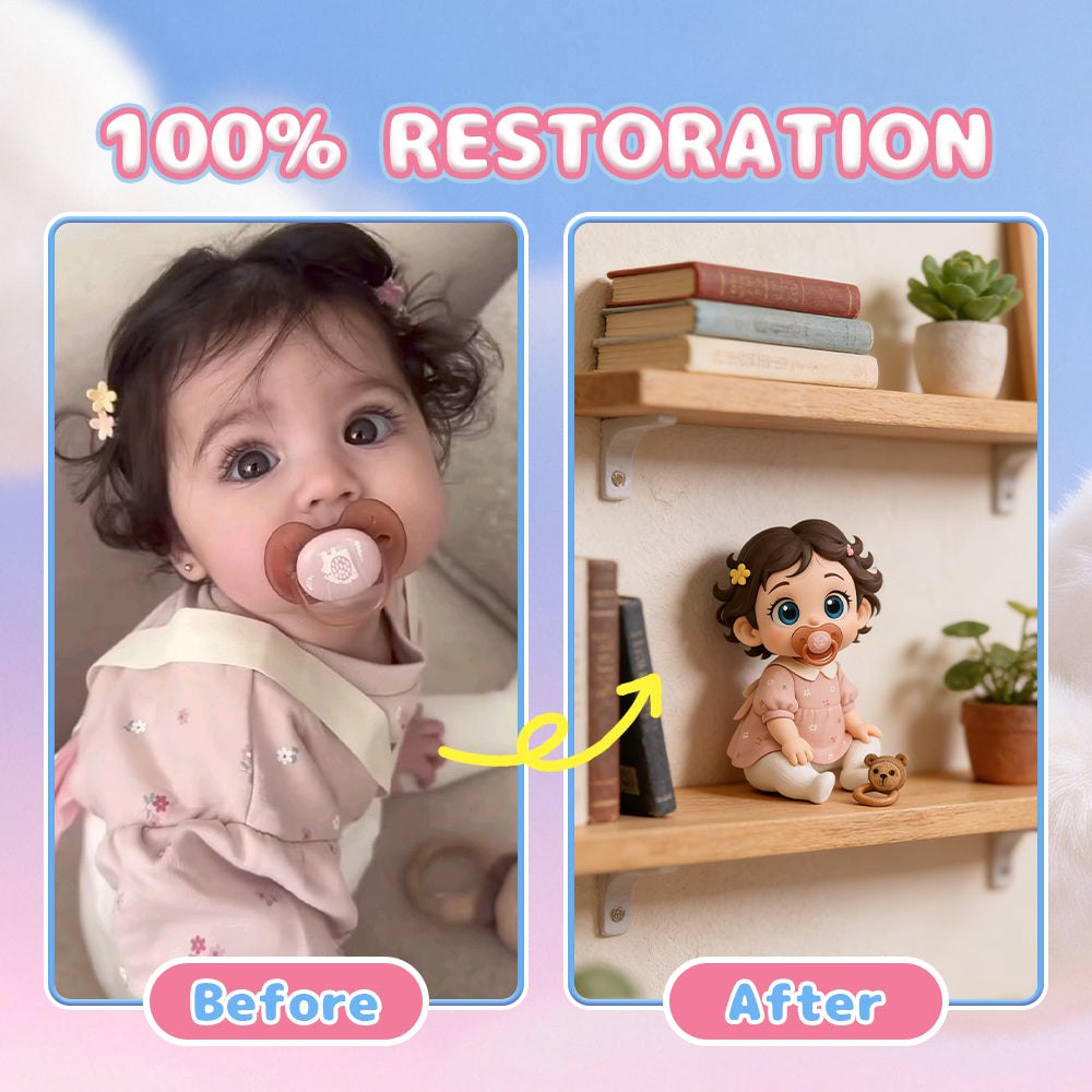 Custom Kids 3D Figurine from Photo close-up detail