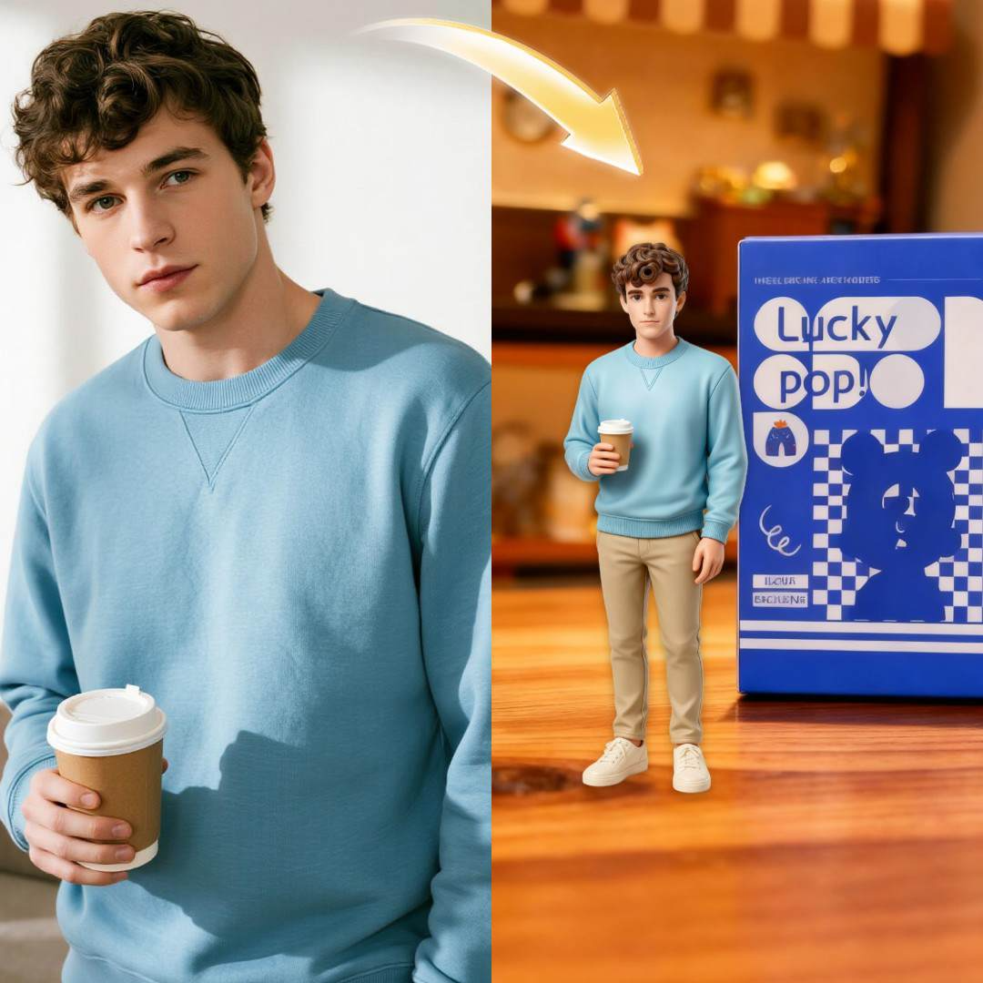 Realistic Custom 3D Figurine from Photo side view – AI-generated concept rendering
