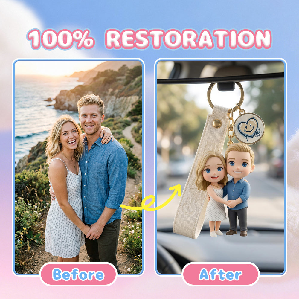 Custom couple keychain figure keepsake